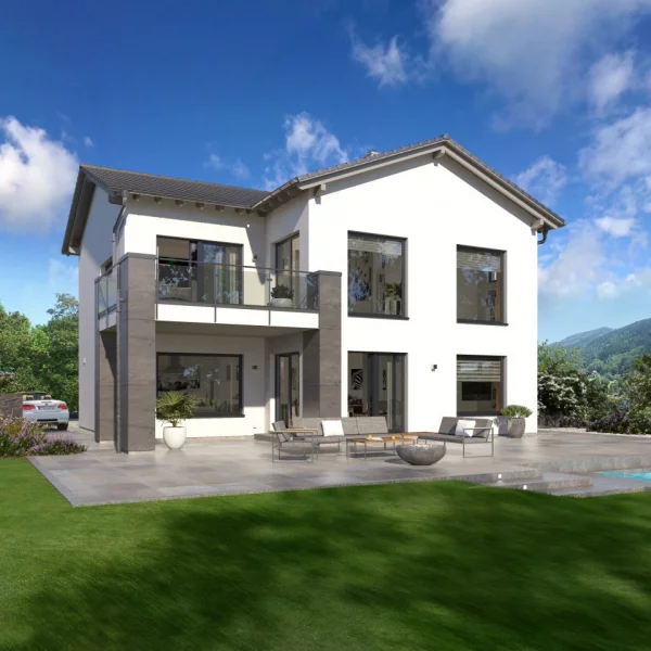 Ein Haus mit Balkon und viel Platz zum wohnen ! Bereits mit einem Grundstück berechnet berechnet !