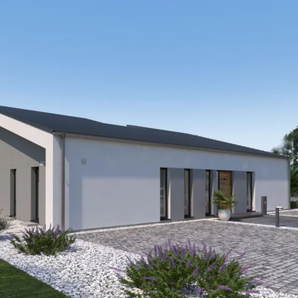 Man betritt das Haus und steht im Wohnbereich