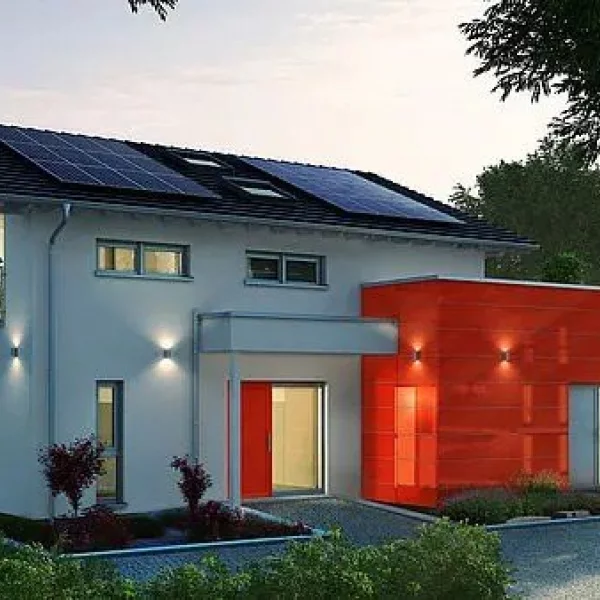 Haus im eleganten Design, mit Wohnanbau und großem Balkon ! Preis mit Grundstück !