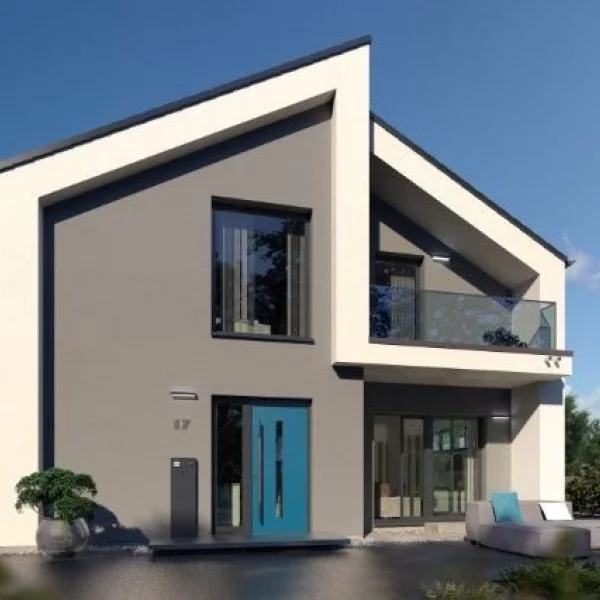 Dieses Haus mit Pultdach besticht durch sein Alleinstellungsmerkmal ! Mit Grundstück berechnet !